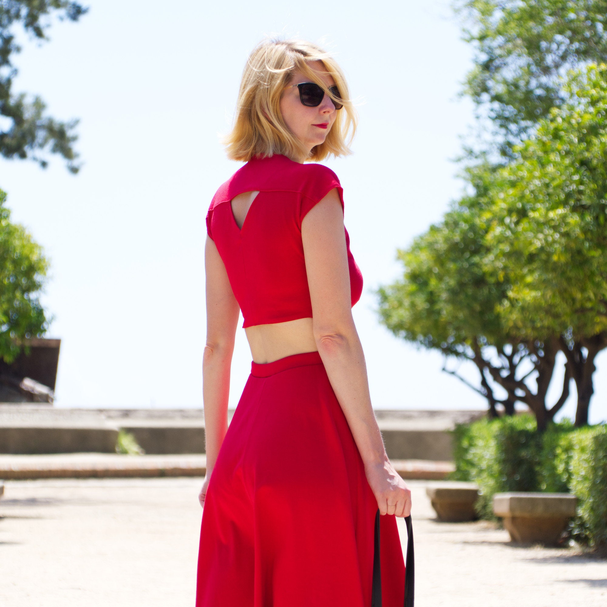 Het is de bedoeling dat vriendschap vacature LUPE High Waist Tweedelige Set met Crop Top en Rok in Rood. - Etsy België