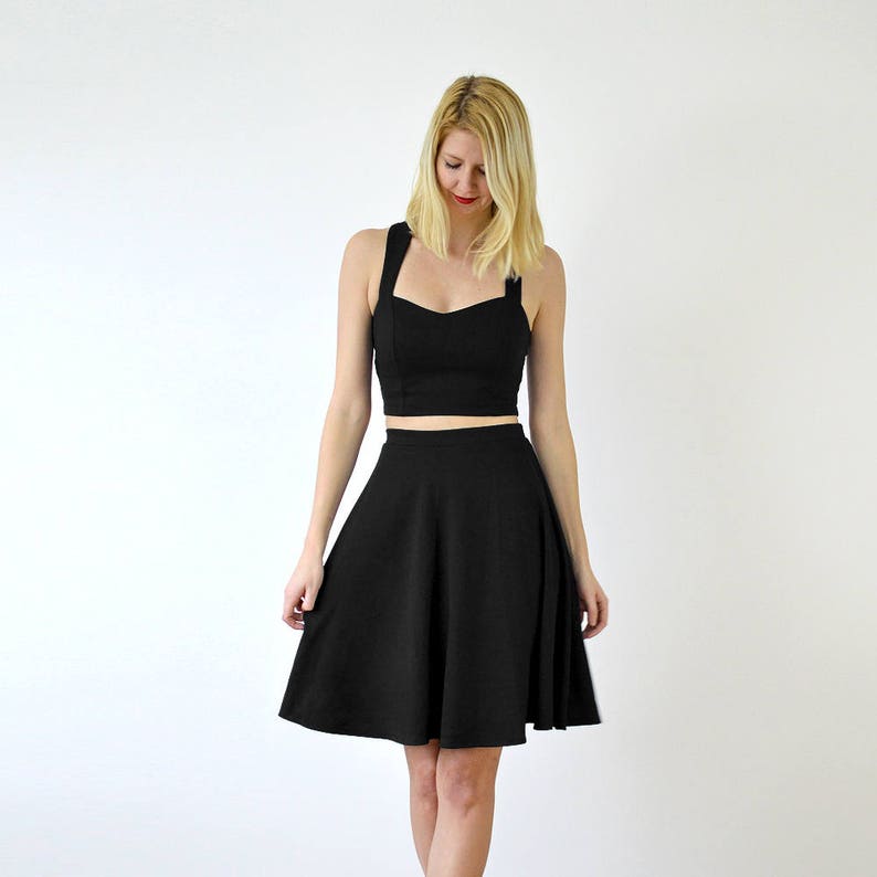 GRACE   Two-Piece Skater Skirt and Crop Top Co-Ord Set in image 6