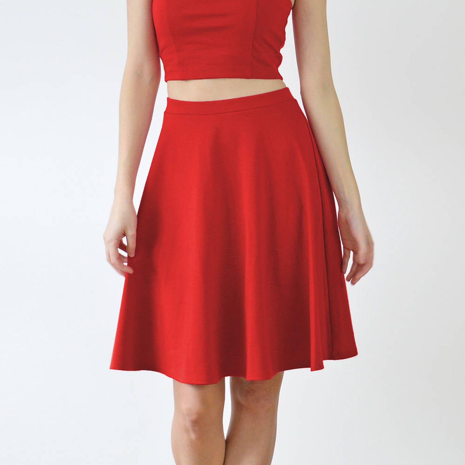 GRACE Twopiece Crop Top & Skater Skirt Coord Set in Bright Etsy UK