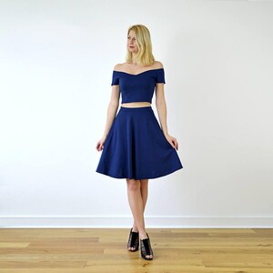 two piece skater dress Cute Black Dress - Two-Piece Dress - Skater Dress - $66.00