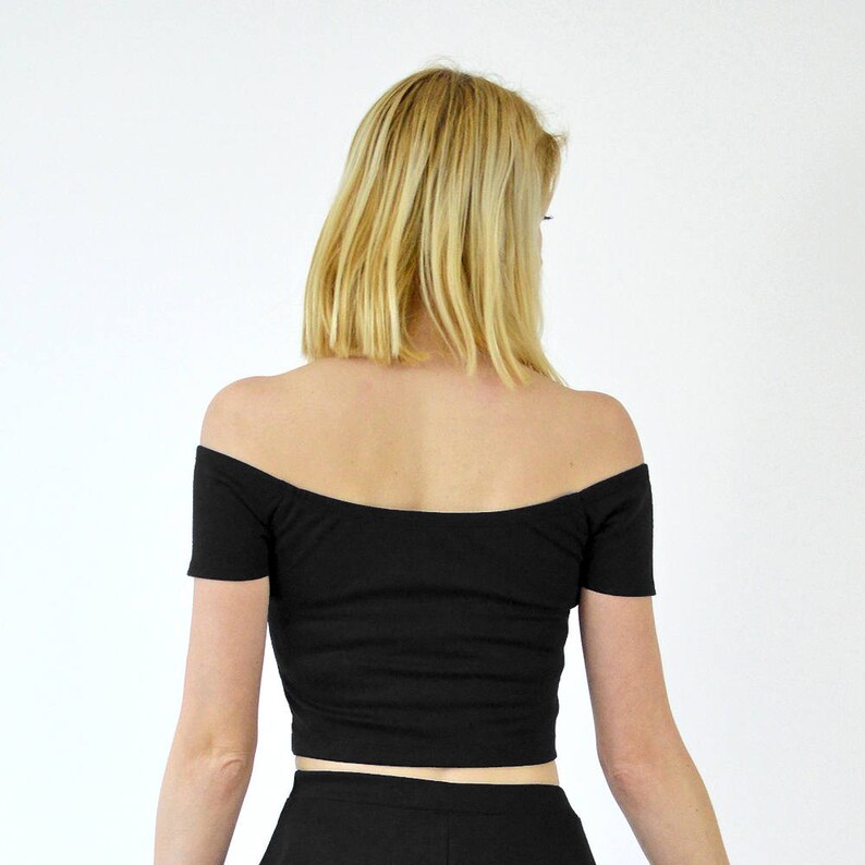 Off-the-shoulder crop top with Skater skirt main image 1