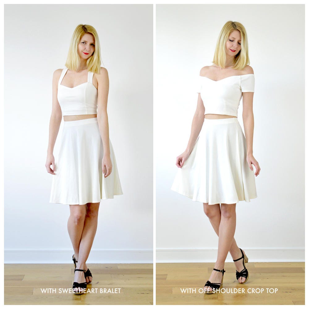 white floaty skirt