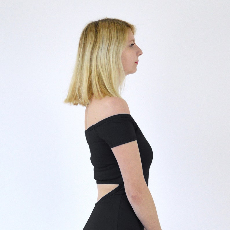 BARDOT  Sexy Off Shoulder Little Black Pencil Dress with image 3