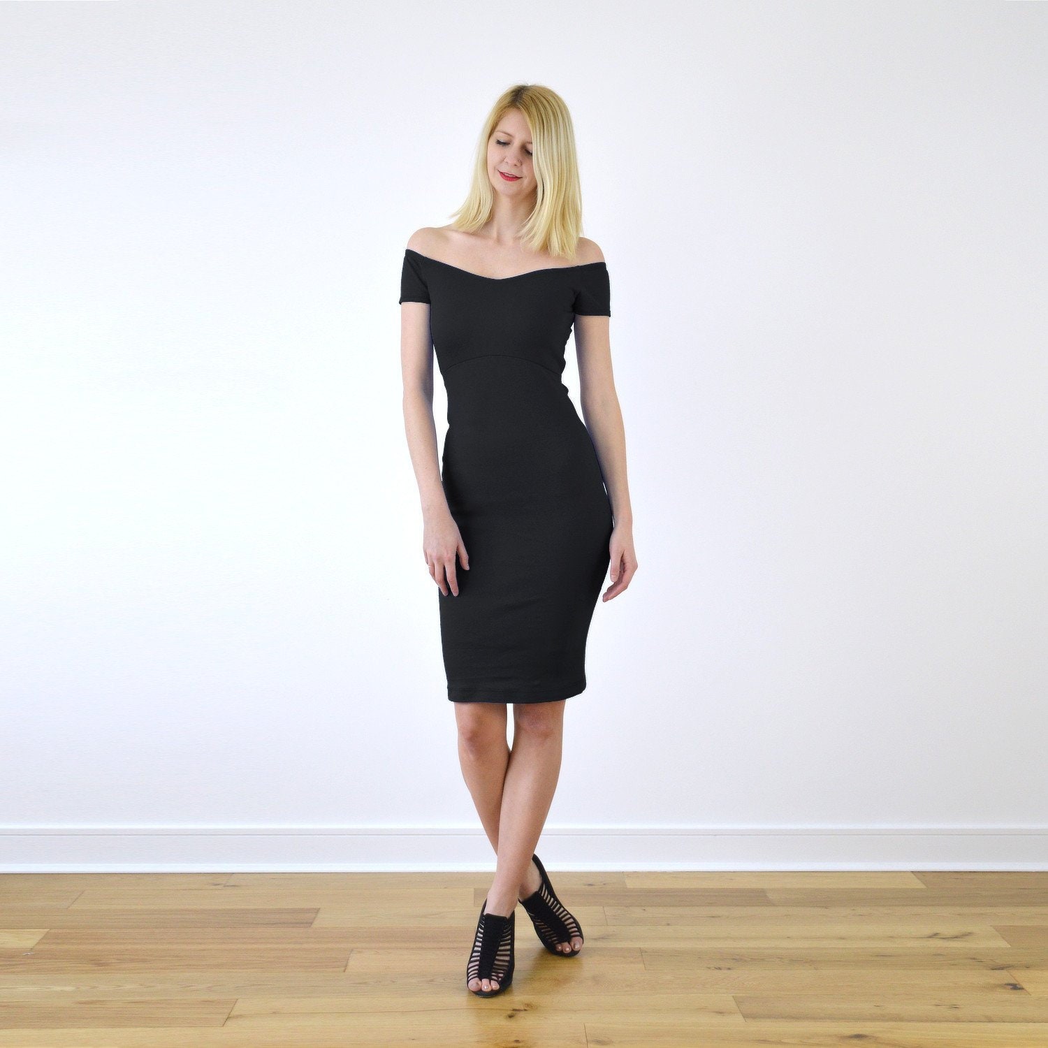Sexy off the shoulder black dress Clearance