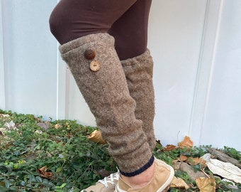 Upcycled, Recycled, Refashioned Pure Wool Leg Warmer One-Of-A-Kind