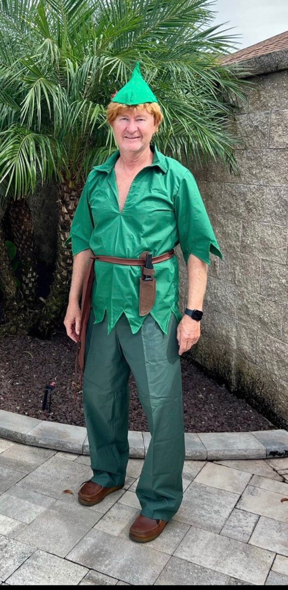 Robin Hood Elf Adult Costume Green Tunic with Hat Robin Hood Elf Adult Costume Green Tunic with Hat