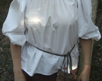 Women's Renaissance Peasant Blouse Cosplay LARP White Can Be Custom Made To YOur Size