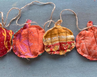 Vintage Kantha Bohemian Fall Pumpkin Garland