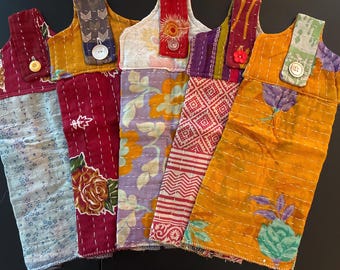 Vintage Kantha Hanging Tea Towels