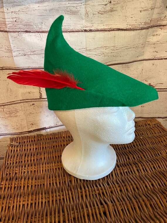 Robin Hood Hat Soft Green Felt with Feather Robin Hood Hat Soft Green Felt with Feather