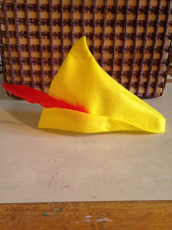 Robin Hood Peter Pan Yellow Felt Hat 