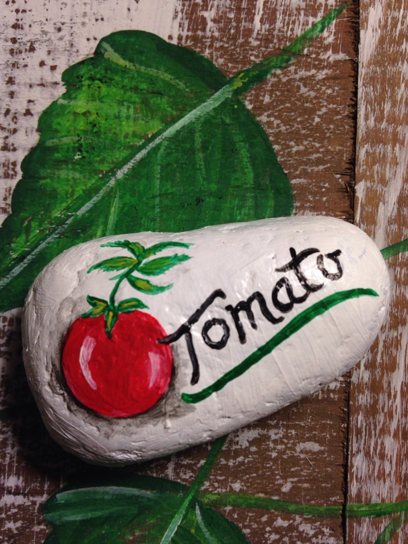 Painted Rock TOMATO Plant Marker Painted Rock Etsy
