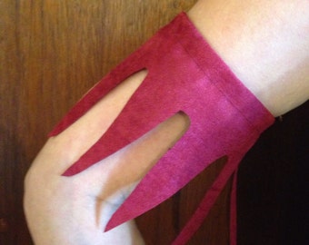 Pocahontas Arm Cuff for CHILDREN Red Faux Suede Adjustable