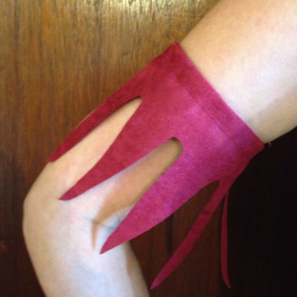 Pocahontas Arm Cuff for Adults Red Faux Suede Adjustable