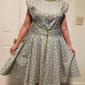 1950's Womens Wrap Dress Walk Away Dress PLEASE Choose The Fabric From My Photos Listed Max Chest is 44 Waist 37 Hips 46 image 2