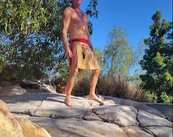 Native American Loincloth for Men Cosplay Larp Custom made adult Size 28 to 42 PLEASE give waist measurement when you order.