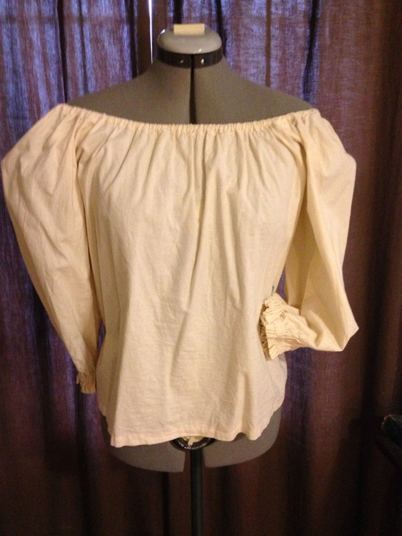 Renaissance Wench Pirate Fairy Celtic Viking Women s Peasant Blouse Muslin Fabric Custom Made to Fit. Etsy