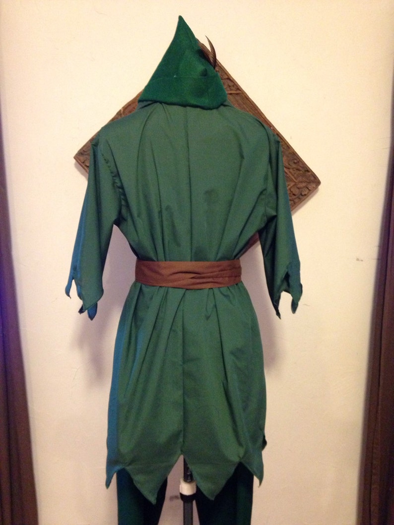 Orange Hat FOX Ears And TAIL Adult sizes Robin Hood Outfit With Orange Pants green tunic