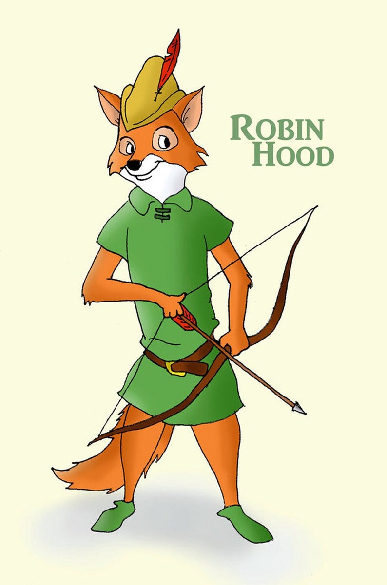 Orange Hat FOX Ears And TAIL Adult sizes Robin Hood Outfit With Orange Pants green tunic