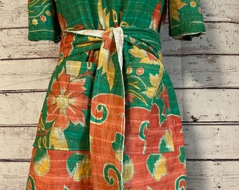 Robe paysanne vintage Kantha Boho Hippie Small to Medium