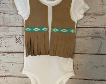 Native American Baby Onesie size 3 months to 24 months NEW Trim