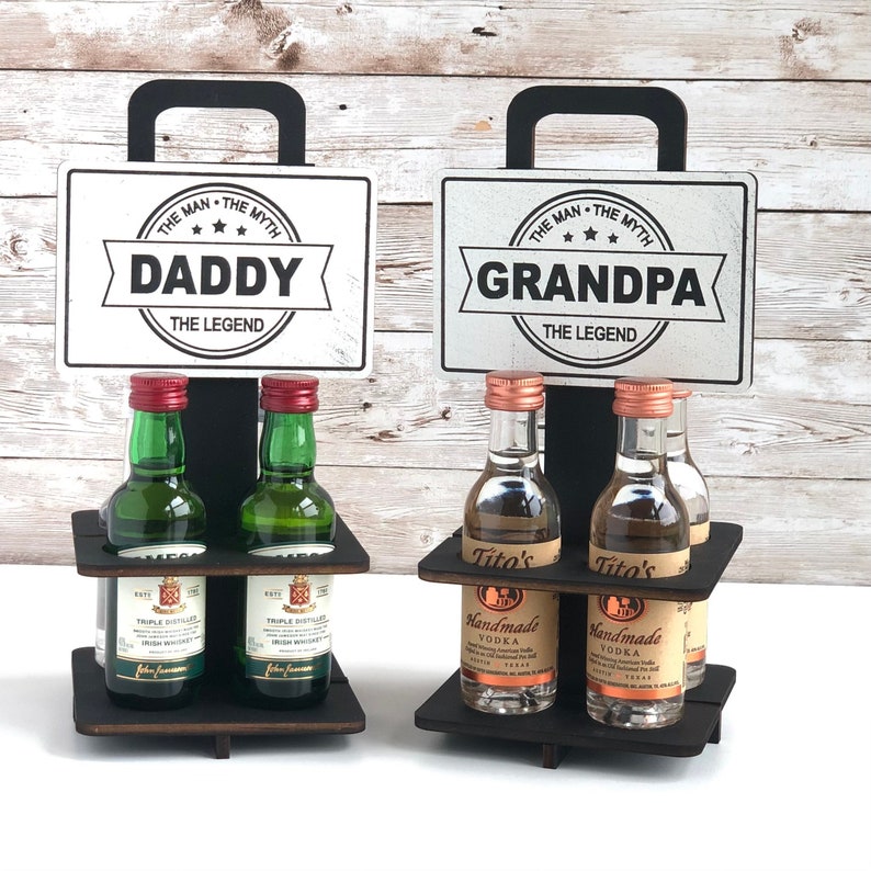 Mini Liquor Bottle Caddy Mini Liquor Bottle Holder Fathers Etsy