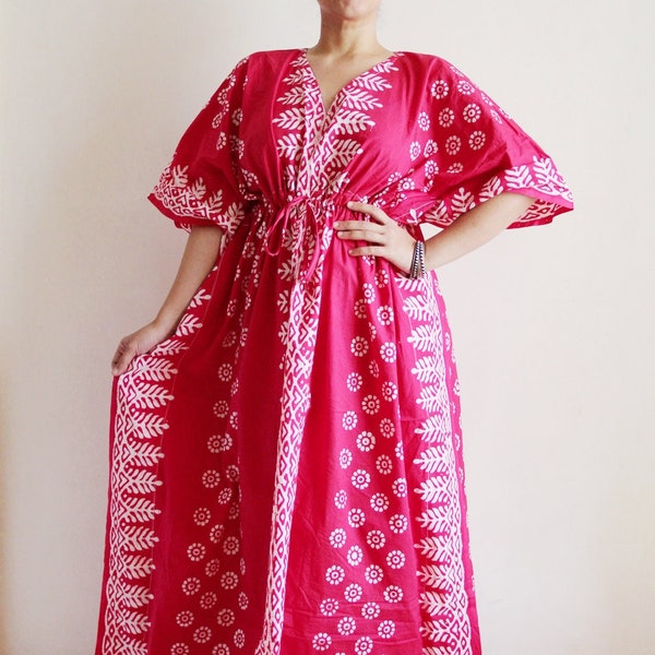 Kaftan en coton, robe Caftan Maxi, robe indienne, robe d’été, robe d’été, caftan taille plus, robe taille plus, couverture de plage, vêtements de fête, caftan