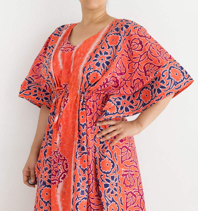 Einzigartiges, aufwendiges Abendkleid, Boho Kleid, Batik Print Kaftan, Hippie Kleid, Batik Print Kleid, Unikat Bild 2