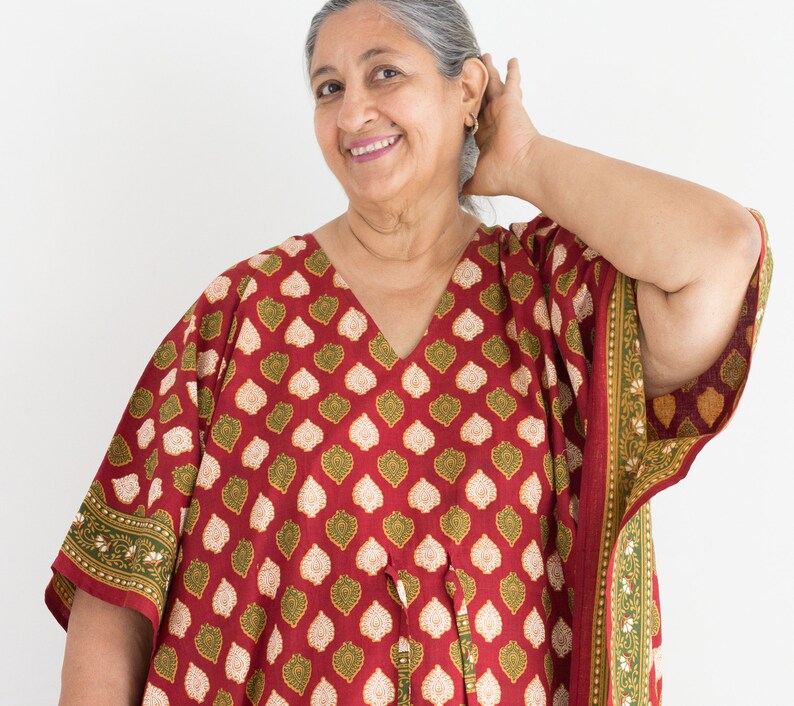 Plus Size Cotton Kaftan Dress With Pockets Ready to Ship in a Etsy