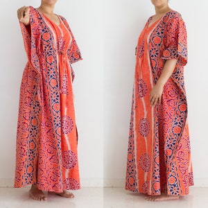 Einzigartiges, aufwendiges Abendkleid, Boho Kleid, Batik Print Kaftan, Hippie Kleid, Batik Print Kleid, Unikat Bild 9