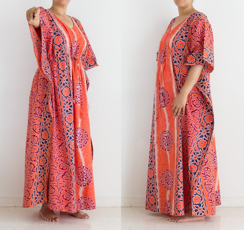 Einzigartiges, aufwendiges Abendkleid, Boho Kleid, Batik Print Kaftan, Hippie Kleid, Batik Print Kleid, Unikat Bild 9