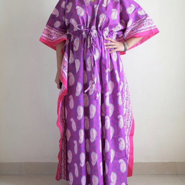 Purple Indian dress, Summer dress, sundress, Beach coverup caftan, Maxi Dress, evening beach party dress, Indian kaftan, holiday dressing