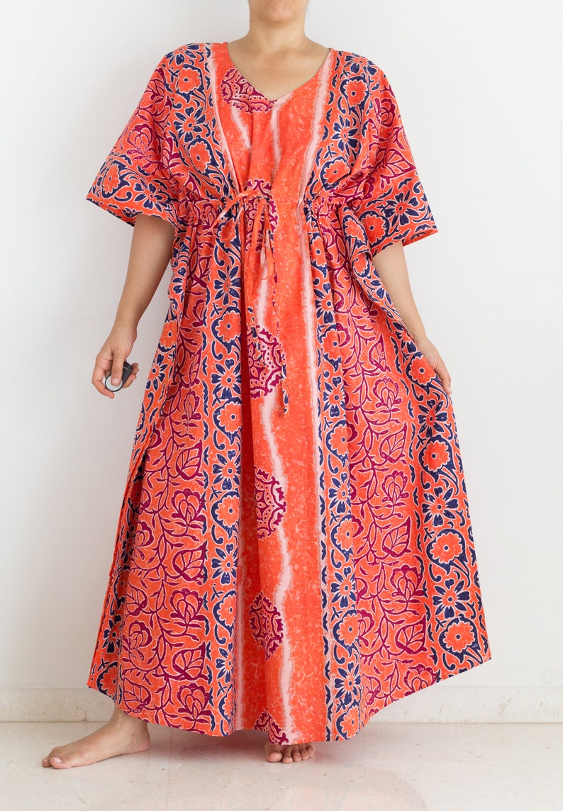 Einzigartiges, aufwendiges Abendkleid, Boho Kleid, Batik Print Kaftan, Hippie Kleid, Batik Print Kleid, Unikat Bild 3