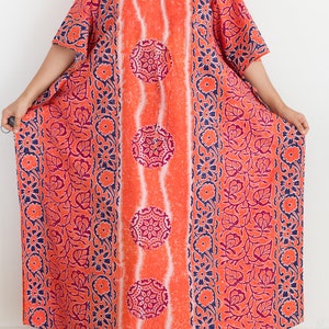 Einzigartiges, aufwendiges Abendkleid, Boho Kleid, Batik Print Kaftan, Hippie Kleid, Batik Print Kleid, Unikat Bild 6