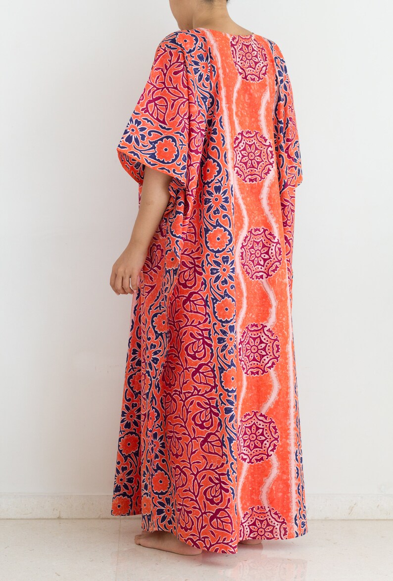 Einzigartiges, aufwendiges Abendkleid, Boho Kleid, Batik Print Kaftan, Hippie Kleid, Batik Print Kleid, Unikat Bild 8