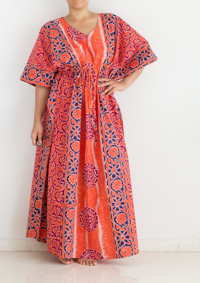 Einzigartiges, aufwendiges Abendkleid, Boho Kleid, Batik Print Kaftan, Hippie Kleid, Batik Print Kleid, Unikat Bild 1