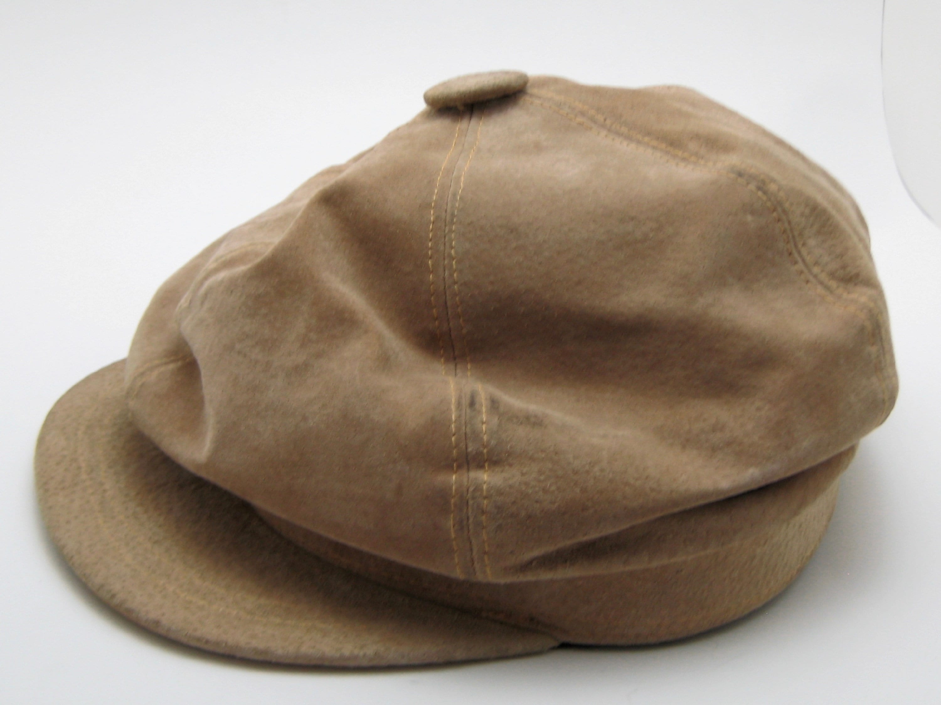 Suede Newsboy Hat 1970s Era Vintage ECS Etsy