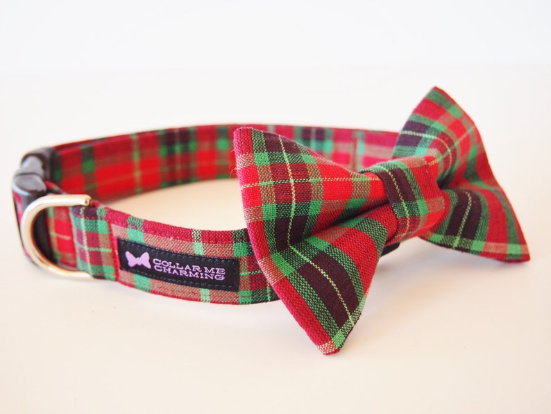 Christmas Dog Collar Bow Tie Set Nick Etsy
