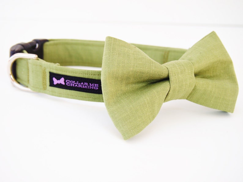 Green Dog Collar Bow Tie Set Tobias Etsy