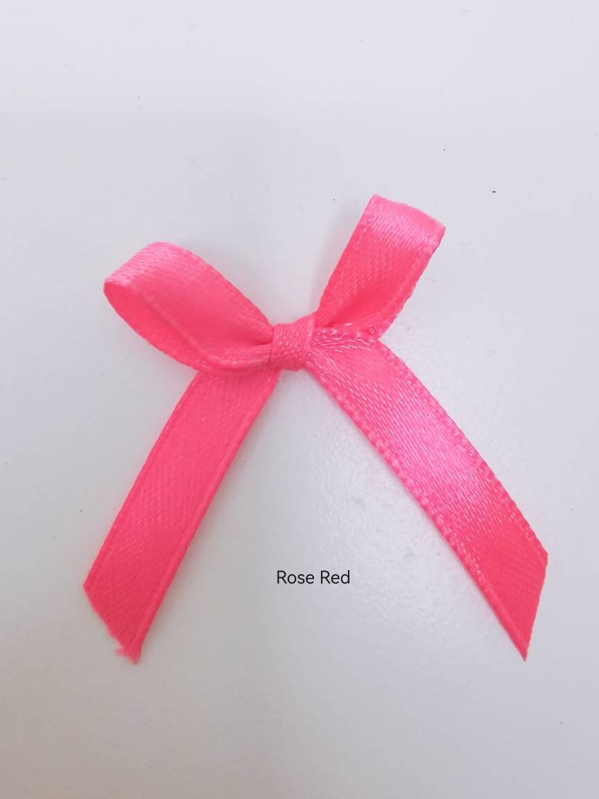 XIABYAYU Petit Noeud En Satin, 50 Pcs Mini Nœuds Rose, Petit