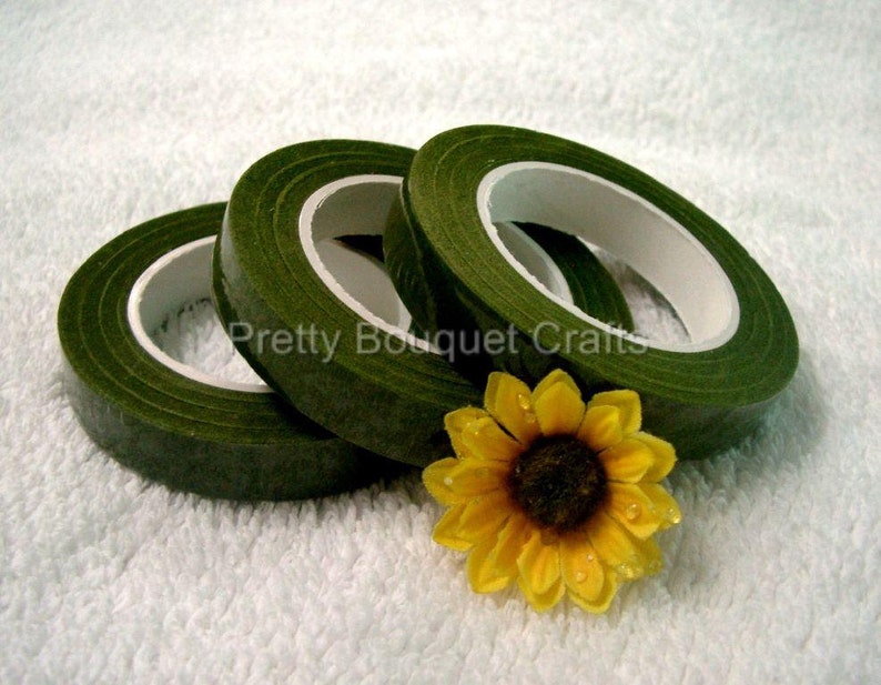 3 rolls X30 Yards Floral TapeBrown TapeBlack TapeBlue TapeWhite TapeGreen TapePink TapePeach TapeFlorist Stretchable Tapes Moss Green