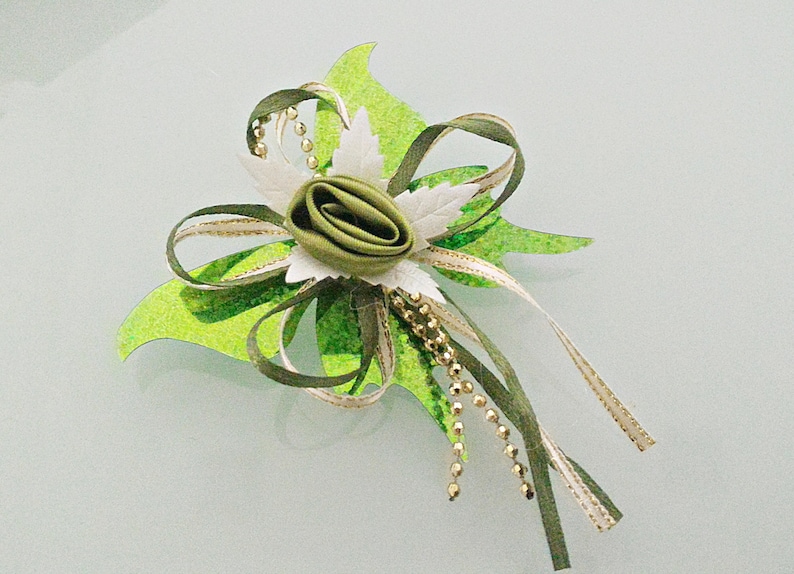 Green Butterfly and Green Rose Brooch Corsage|Brooch Pin Green Rose Corsage|Brooch Pin Green Boutonniere|Butterfly Corsage