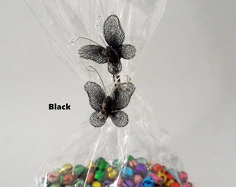 Nylon Stocking Butterfly Twist Ties: Party Favor Gift Bag Ties - 50 Pack