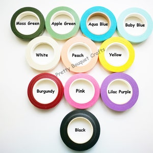 3 rolos X30 jardas de fita floral | fita marrom | fita preta | fita azul | fita branca | fita verde | fita rosa | fita pêssego | fitas elásticas para floristas