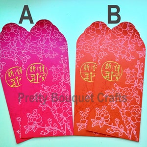 Conjunto de 5 envelopes vermelhos chineses resistentes à água | Envelopes de dinheiro | Envelopes de dinheiro rosa | Scrapbooking | HongBao | Envelopes de dinheiro | Envelope de dinheiro rosa
