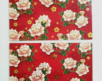 Blumenmuster Rote Geld Umschläge: HongBao Chinesisch (4 Stück)