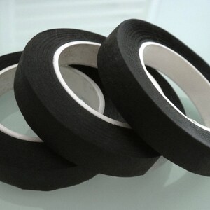 3 rolls X30 Yards Floral TapeBrown TapeBlack TapeBlue TapeWhite TapeGreen TapePink TapePeach TapeFlorist Stretchable Tapes Black