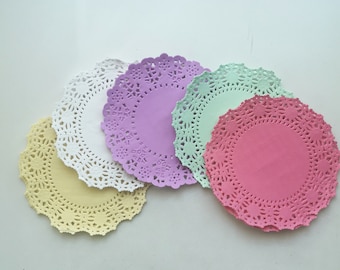 Pastel French Lace Paper Doilies 4.5" - Party Favor Supplies