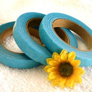 3 rolls X30 Yards Floral TapeBrown TapeBlack TapeBlue TapeWhite TapeGreen TapePink TapePeach TapeFlorist Stretchable Tapes Aqua Blue