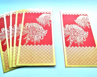 Chinesische Rote Briefumschläge:Glücksgeld Hongbao, Kunstdruckpapier (5 Stück)